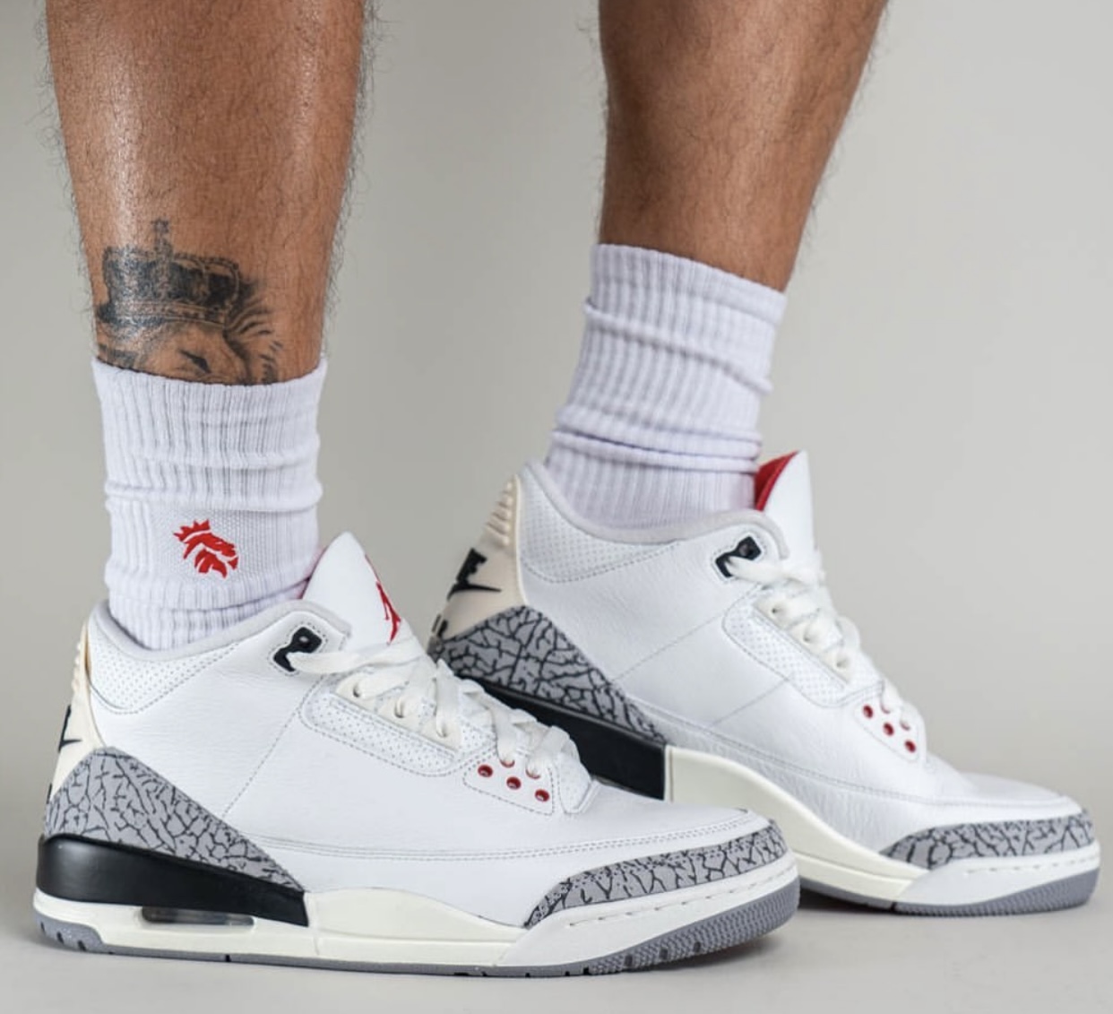 Air Jordan 3 White Cement Reimagined DN3707-100 Release Date On-Feet Lateral