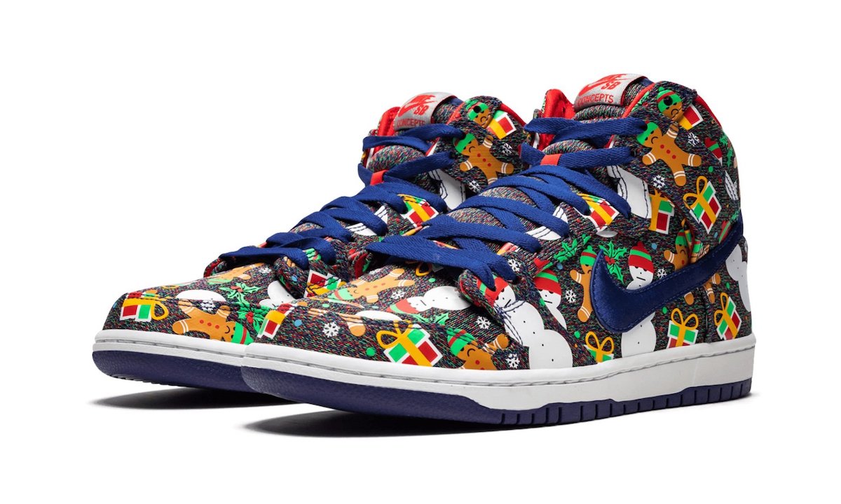Concepts Nike SB Dunk High Ugly Christmas Sweater 881758-446 Release Date