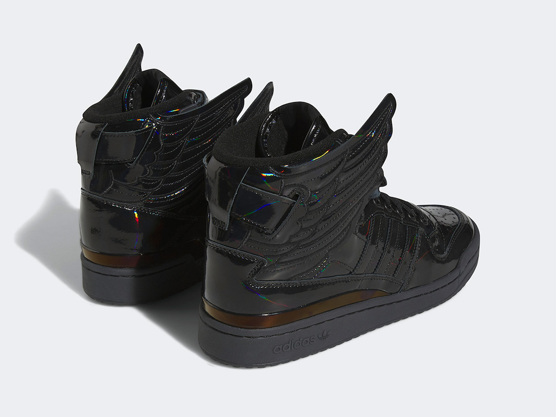 Jeremy Scott adidas Forum Hi Wings 4.0 Opal Black IE6862 Release Date Heel
