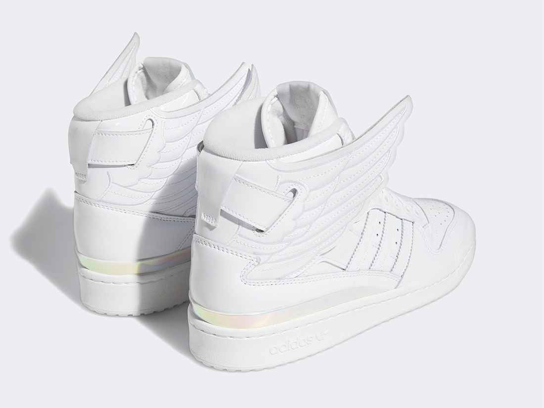 Jeremy Scott adidas Forum Hi Wings 4.0 Opal White IE6861 Release Date Heel