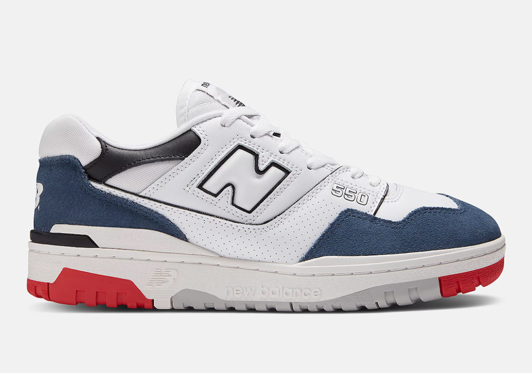 New Balance Løbe Skoe 520v7 White Navy Red BB550NCN Release Date Lateral