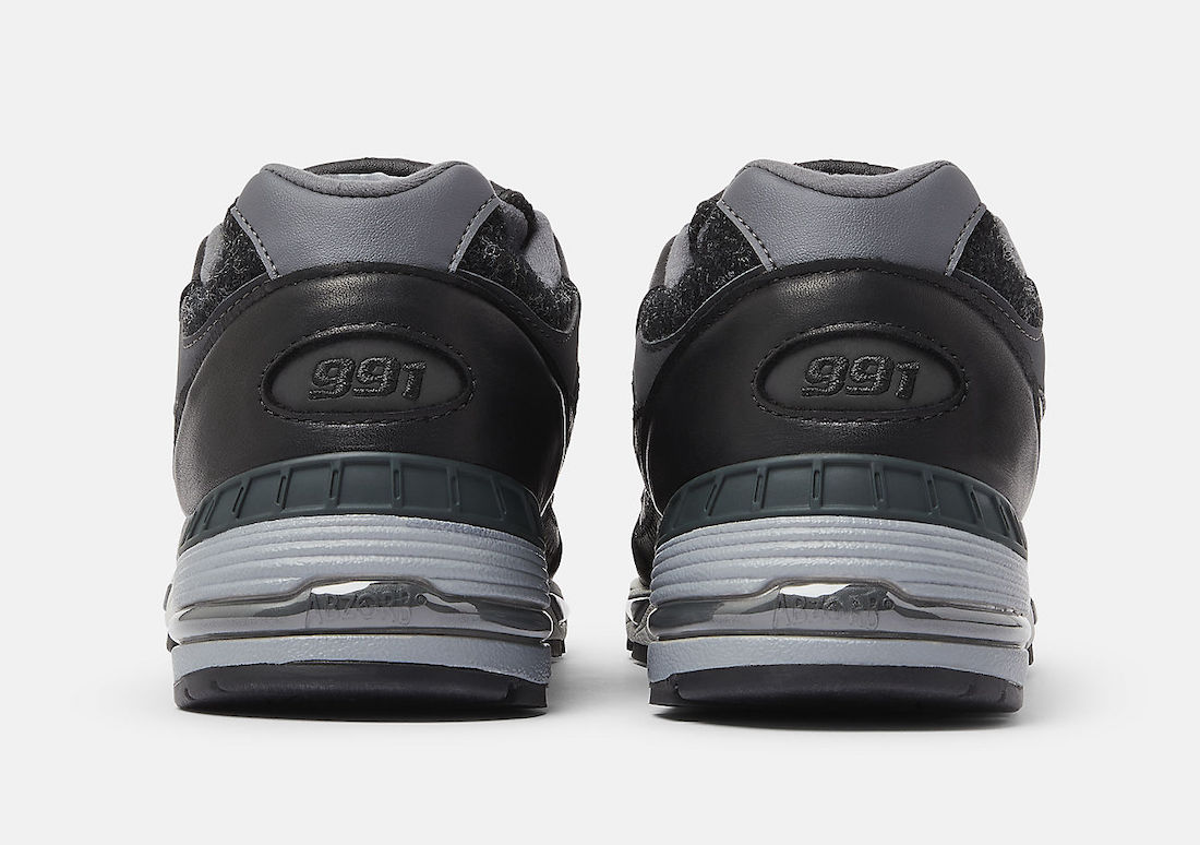 New Balance 991 Black Grey M991DJ Release Date Heel