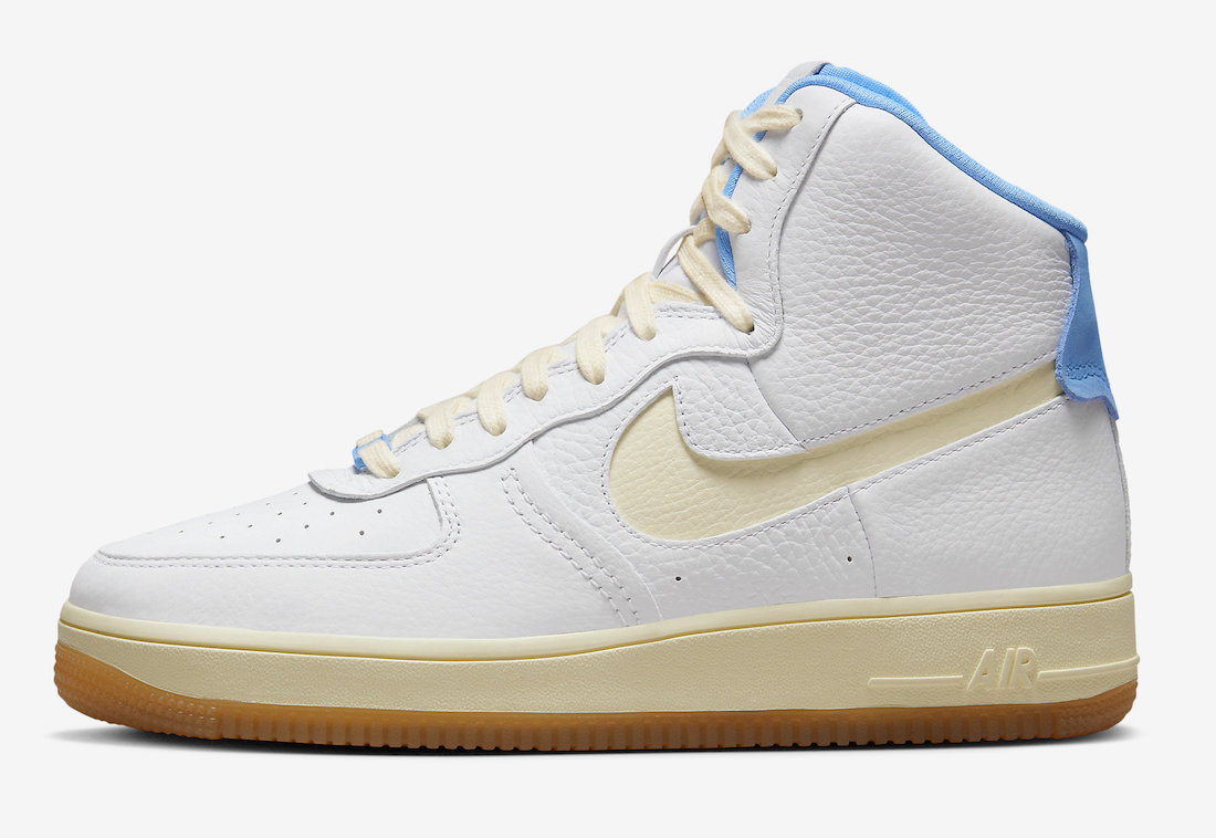 Nike Air Force 1 High Sculpt White Sail University Blue FD9868-100 Release Date Lateral