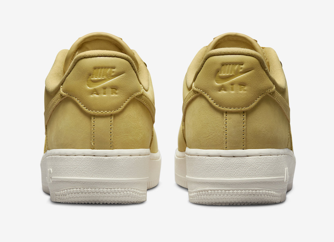 Nike Air Force 1 Low Gold Nubuck DR9503-700 Release Date Heel