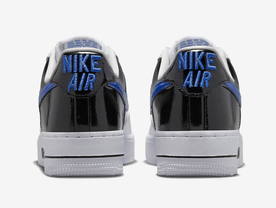 Nike Air Force 1 Low White Blue Black DQ7570-400 Release Date Heel