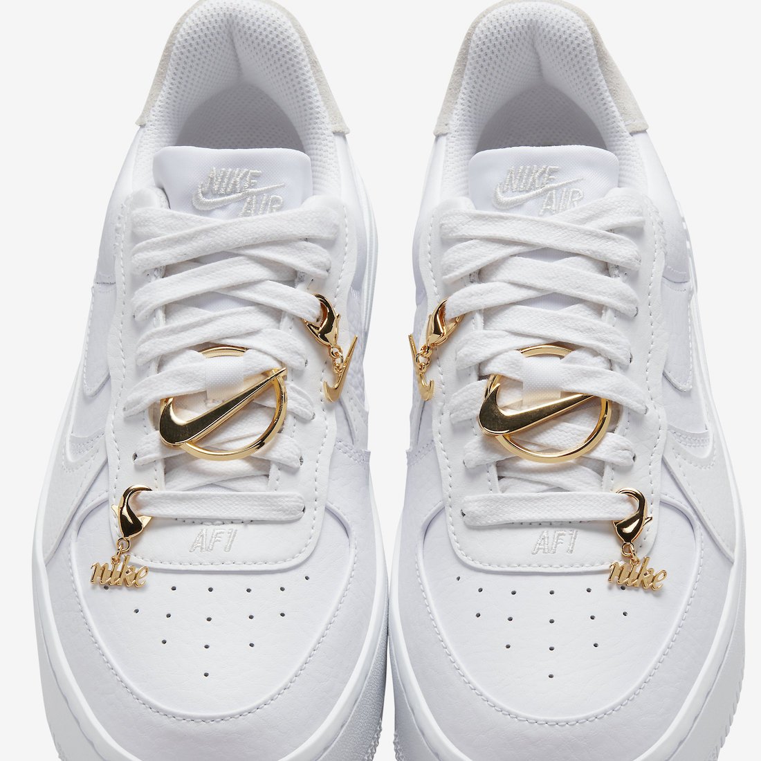 Nike Air Force 1 PLT.AF.ORM Bling FB8473-100 Release Date Tongue