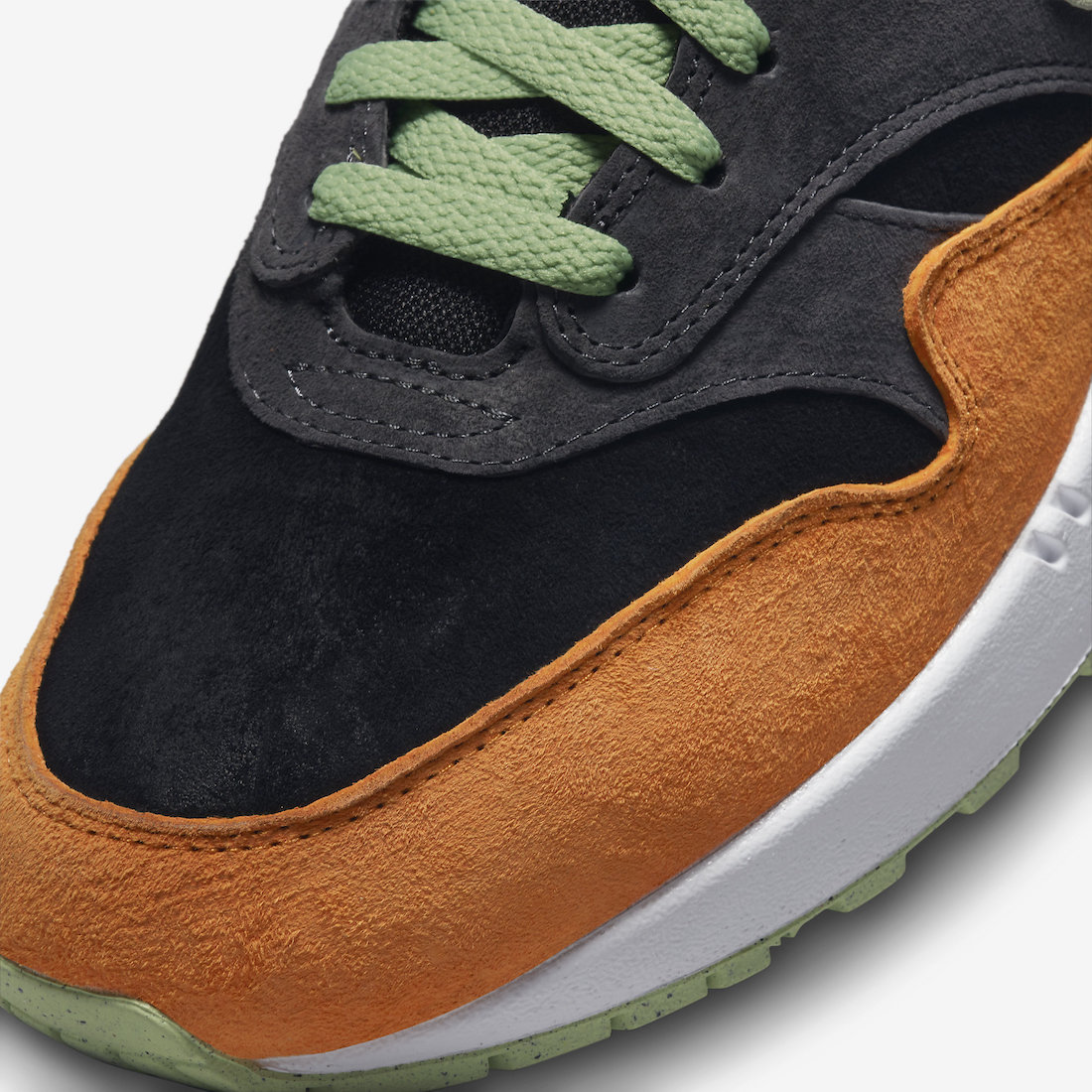 Nike Air Max 1 Ugly Duckling Anthracite Honeydew Black Kumquat DZ0482-001 Release Date Toe