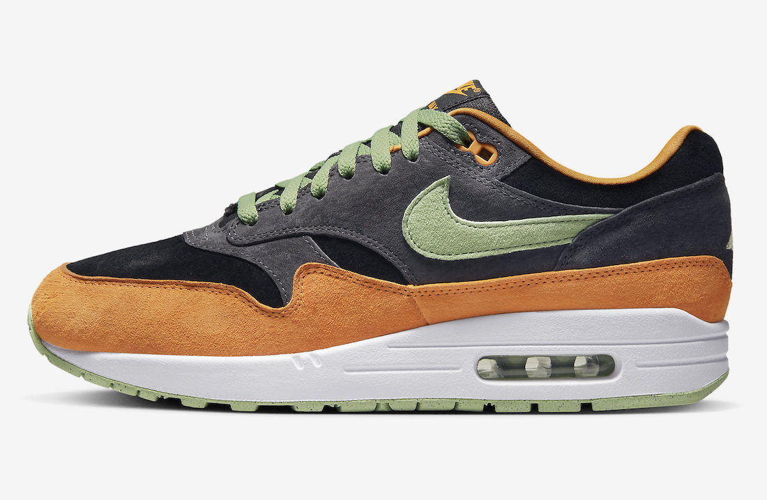 Nike Air Max 1 Ugly Duckling Anthracite Honeydew Black Kumquat DZ0482-001 Release Date Lateral