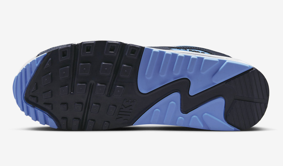 Nike Sportswear AIR MAX 90 - Zapatillas - white/university blue/dark  obsidian/blanco 
