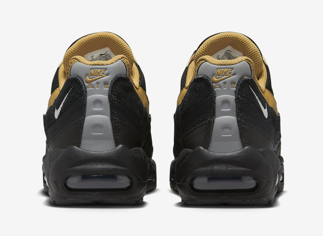 Nike Air Max 95 Black Elemental Gold DM0011-004 Release Date Heel