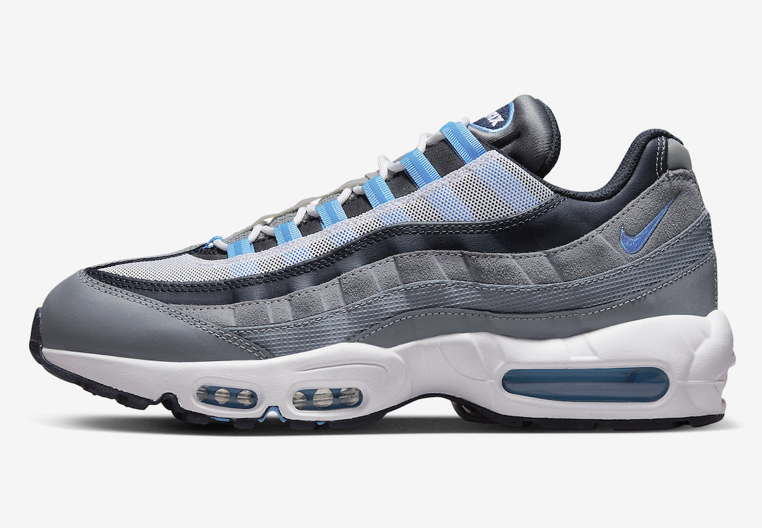 Nike Air Max 95 Cool Grey University Blue Dark Obsidian DM0011-003 Release Date Lateral