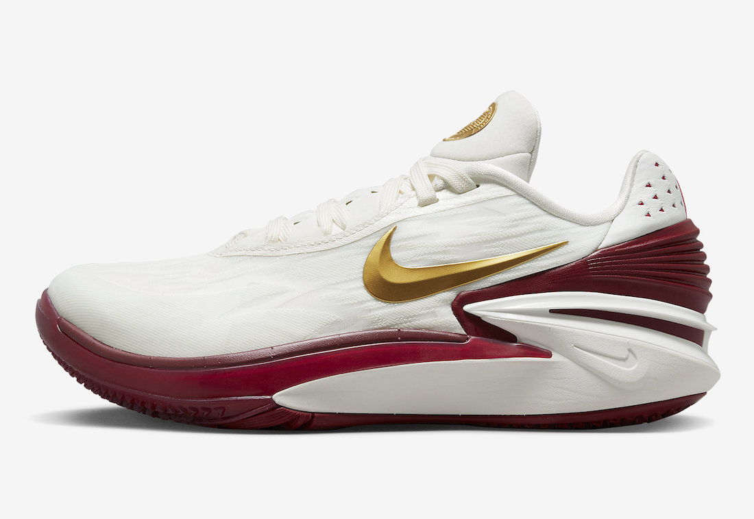 Nike Air Zoom GT Cut 2 Summit White Metallic Gold University Red Team Red Coconut Milk Night Maroon FN0299-121 Release Date Lateral