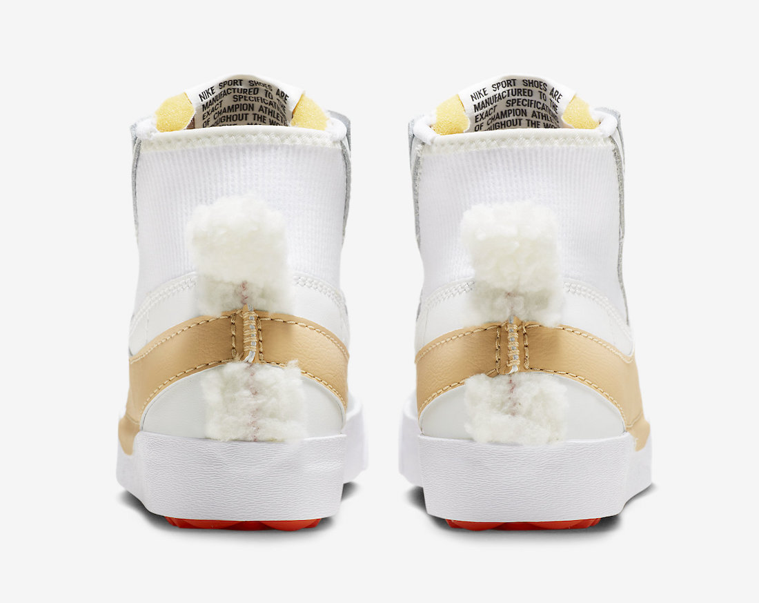 Nike Blazer Mid 77 Jumbo Summit White Sesame Brown FB1882-121 Release Date Heel