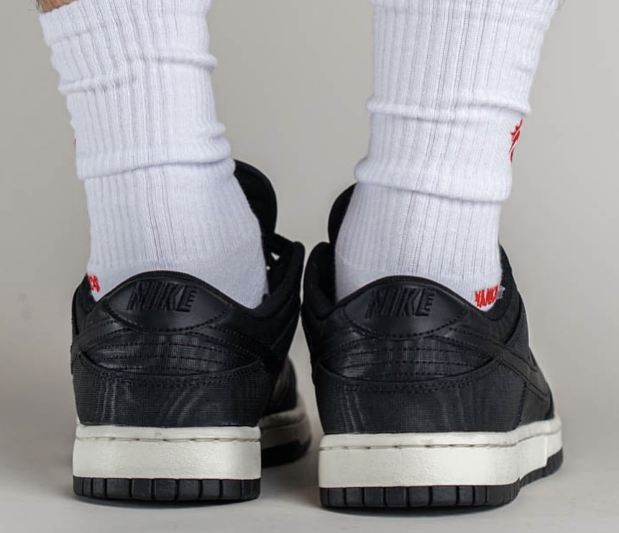 Nike Dunk Low Black Canvas On-Feet