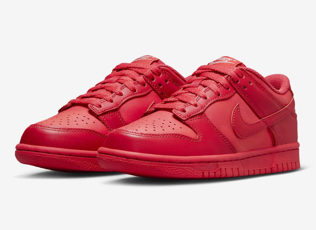 Official Photos of the Nike Dunk Low GS “Track Red”