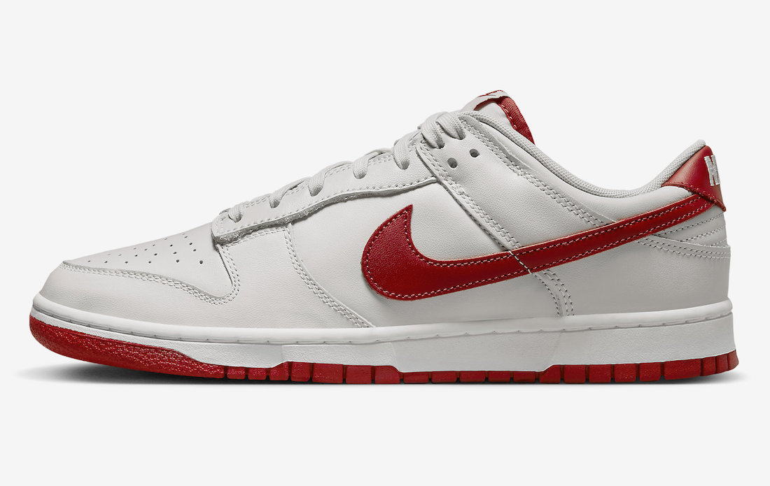 Nike Dunk Low Vast Grey Varsity Red FJ0832-011 Release Date Lateral