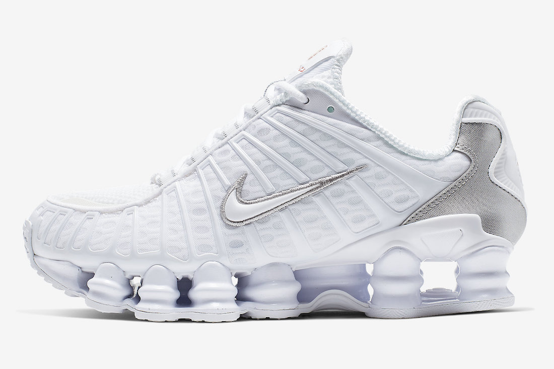Nike Shox TL White Metallic Silver AR3566-100 Release Date Lateral