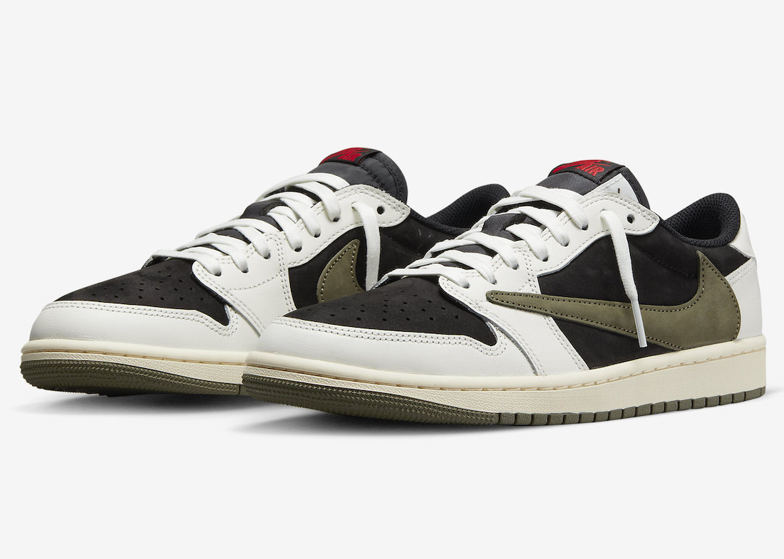 Travis Scott Air Jordan 1 Low OG Olive Release Date DZ4137-106