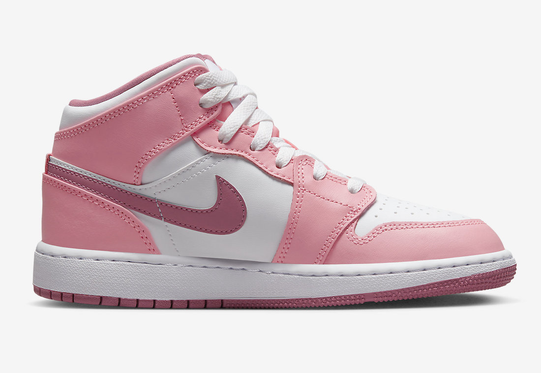 Air Jordan 1 Mid GS Pink White Valentines Day Release Date Medial