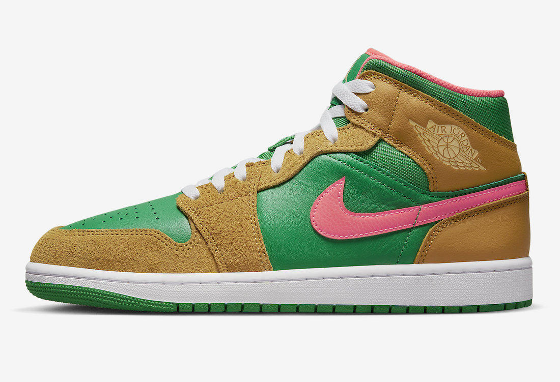 Air Jordan 1 Mid Wheat Watermelon DX4332-700 Release Date Lateral