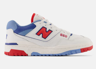 New Balance 550 White Red Blue BB550NCH Release Date Lateral