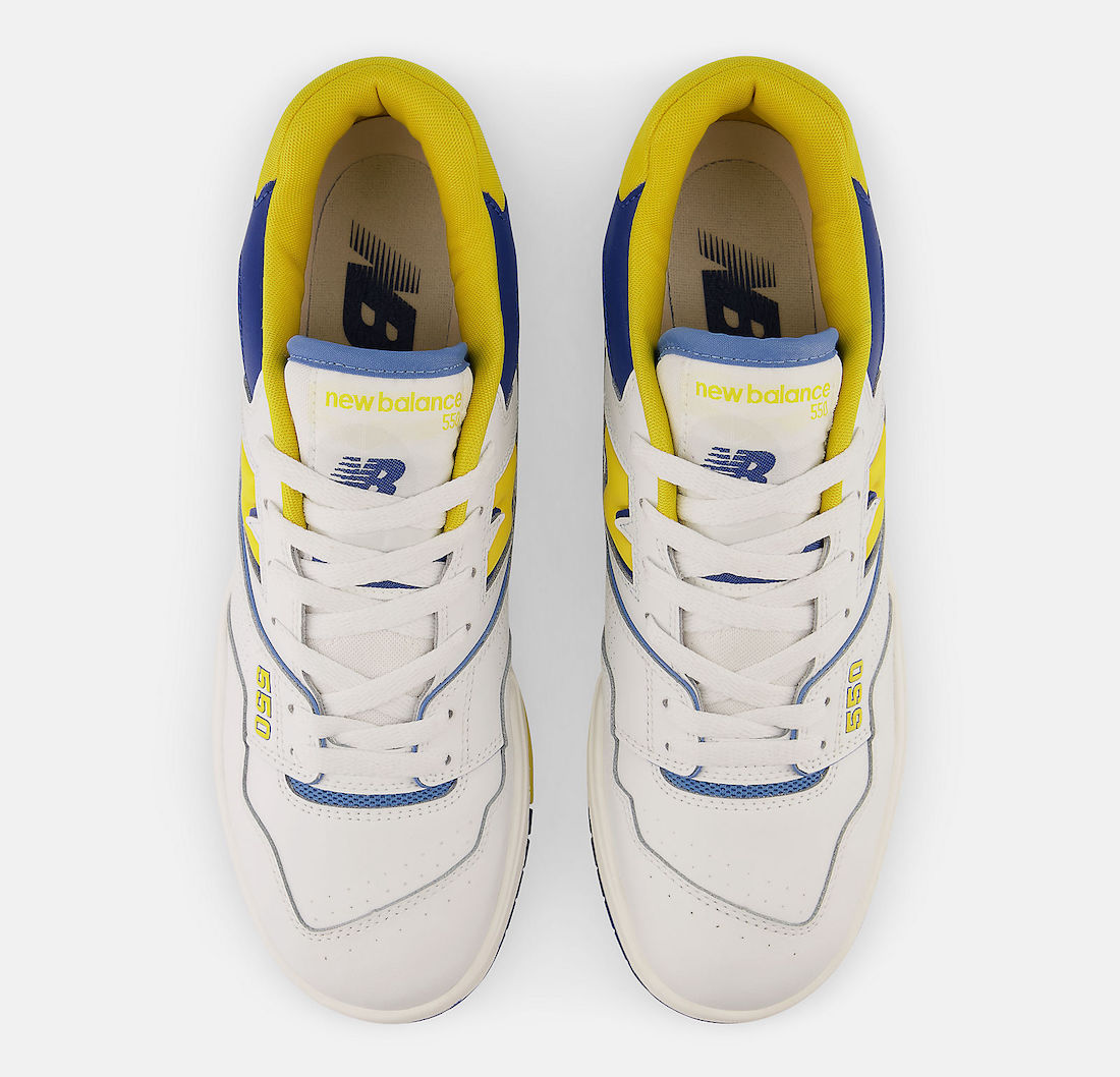 New Balance 550 White Yellow Blue BB550NCG Release Date Top