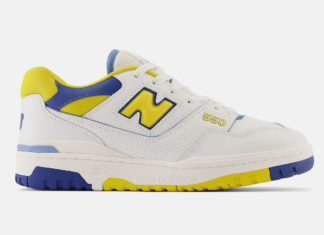 New Balance 550 White Yellow Blue BB550NCG Release Date Lateral