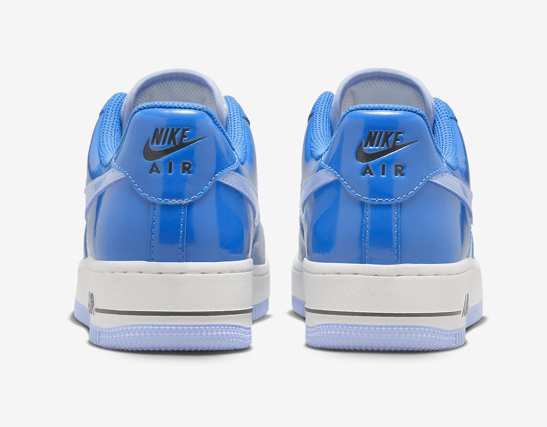 Nike Air Force 1 Low Blue Patent FJ4801-400 Release Date Heel