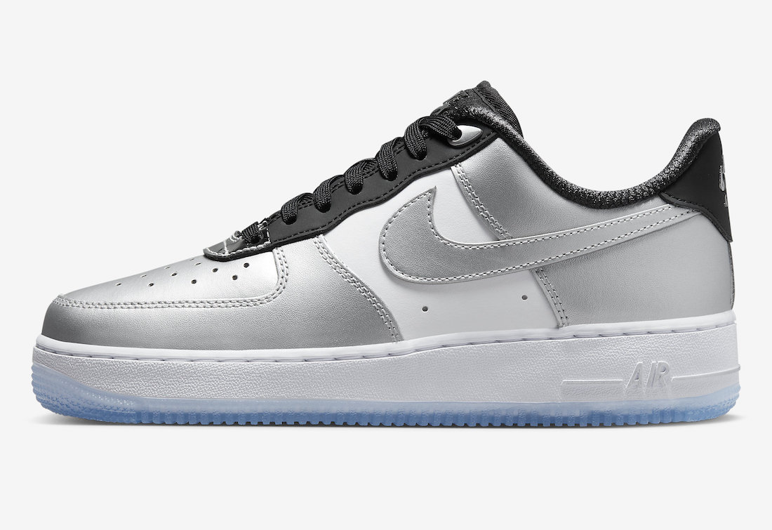 Nike Air Force 1 Low Chrome Metallic Silver Black DX6764-001 Release Date Lateral
