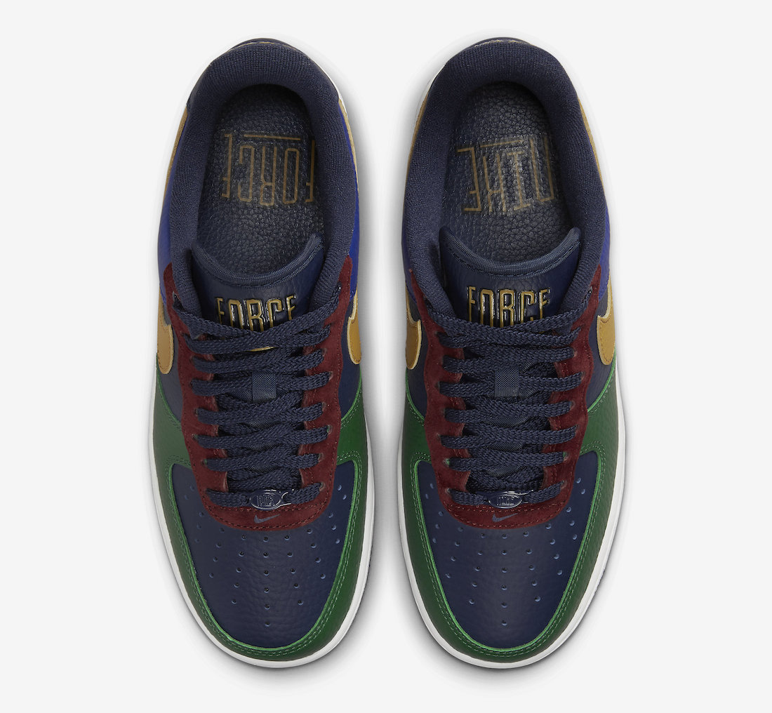 Nike Air Force 1 Low LX Gorge Green Gold Suede Obsidian DR0148-300 Release Date Top