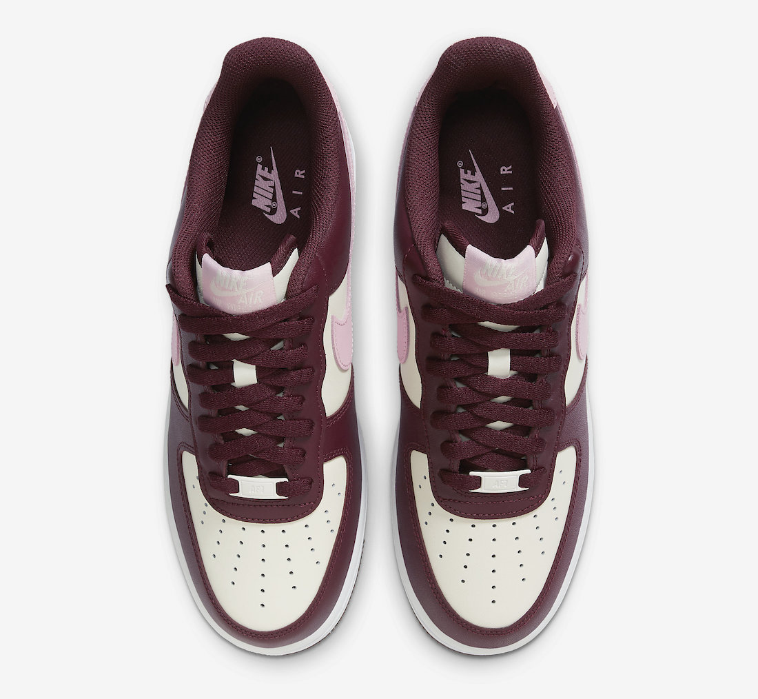 Nike Air Force 1 Low Valentines Day Sail Night Maroon Medium Soft Pink Release Date Top