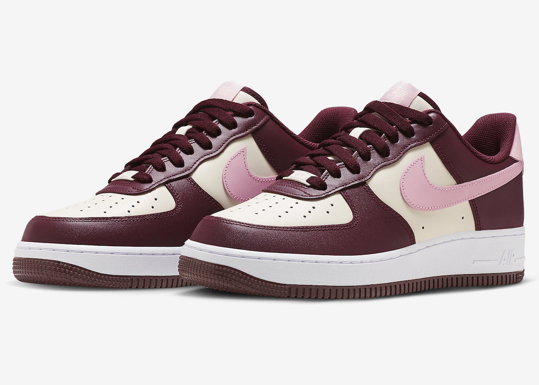 Nike Air Force 1 Low Valentines Day Sail Night Maroon Medium Soft Pink Release Date