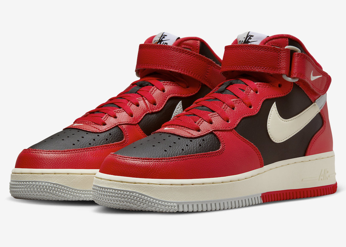 Nike Air Force 1 Mid “Split” Surfaces in Black and Red