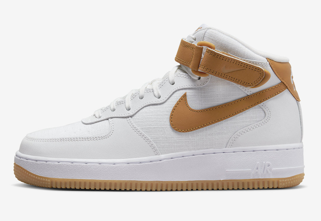 Nike Air Force 1 Mid Summit White Desert Ochre Gum DD9625-102 Release Date Lateral
