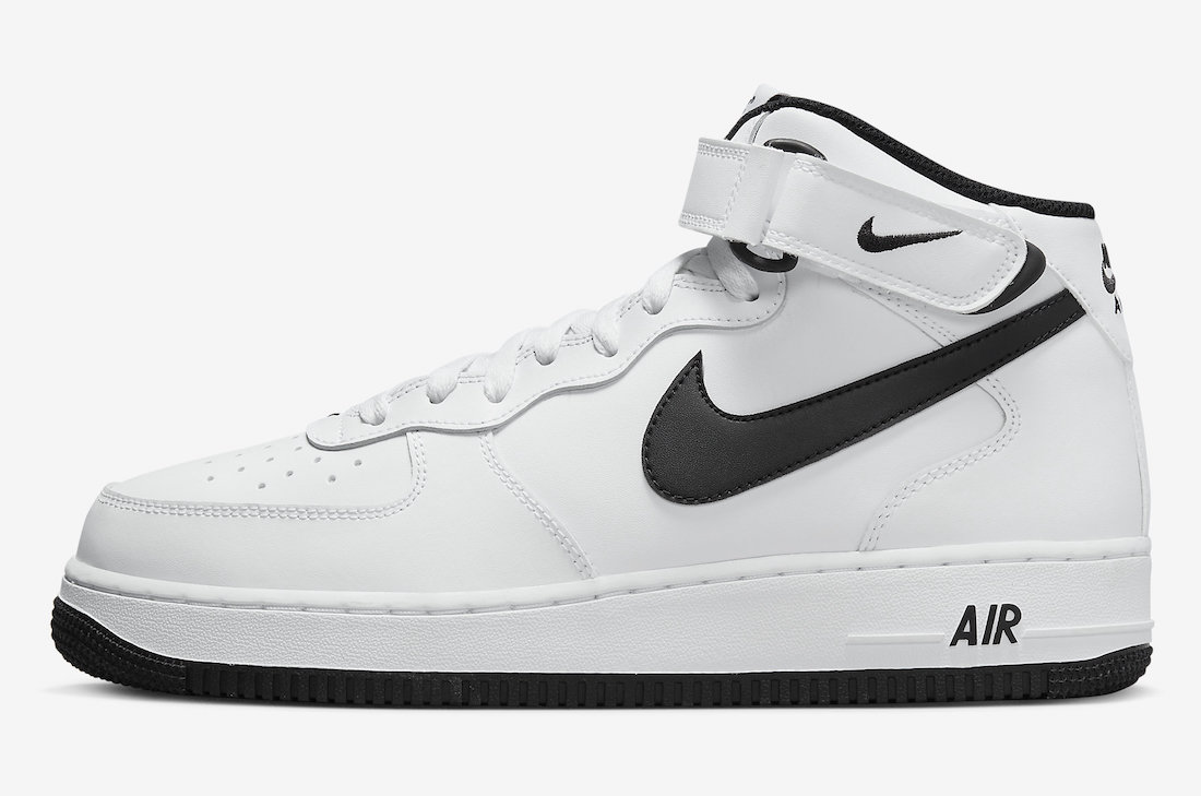 Nike Air Force 1 Mid White Black DV0806-101 Release Date Lateral