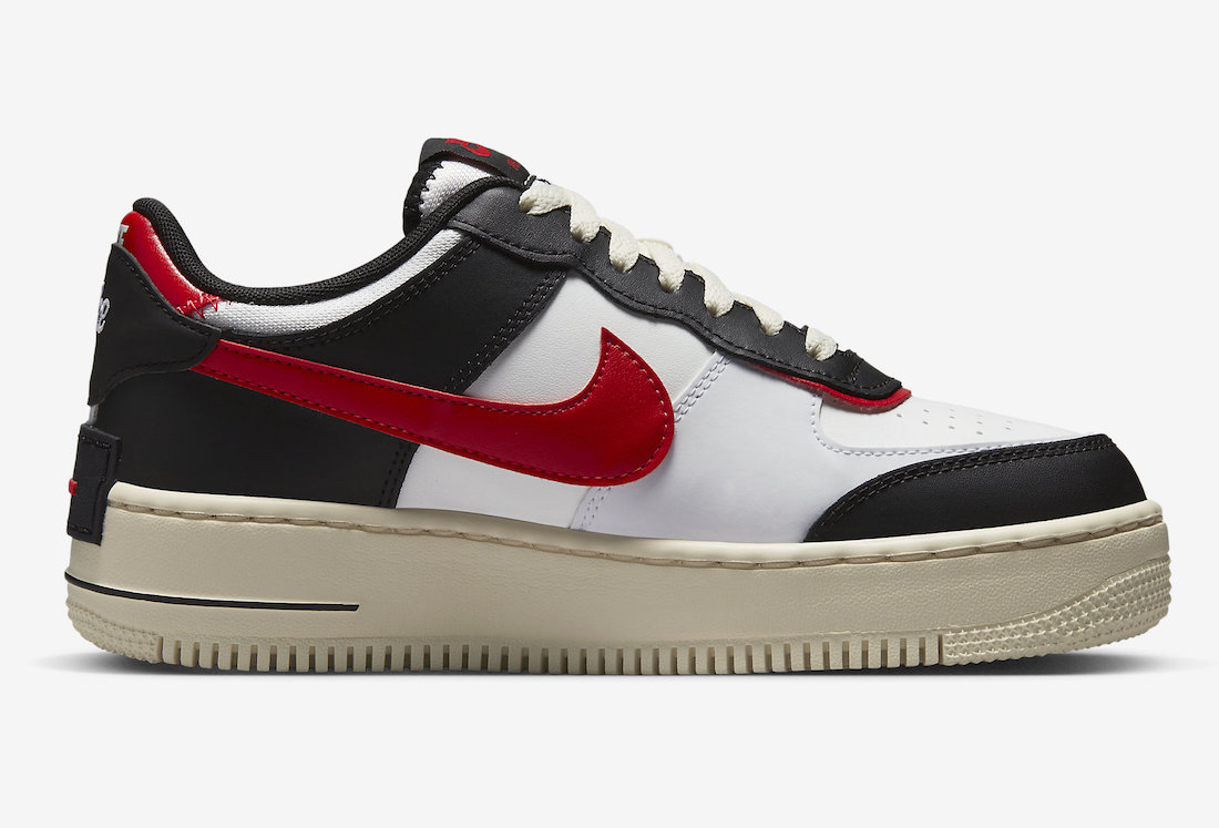 Nike Air Force 1 Shadow Summit White Black University Red DR7883-102 Release Date Medial