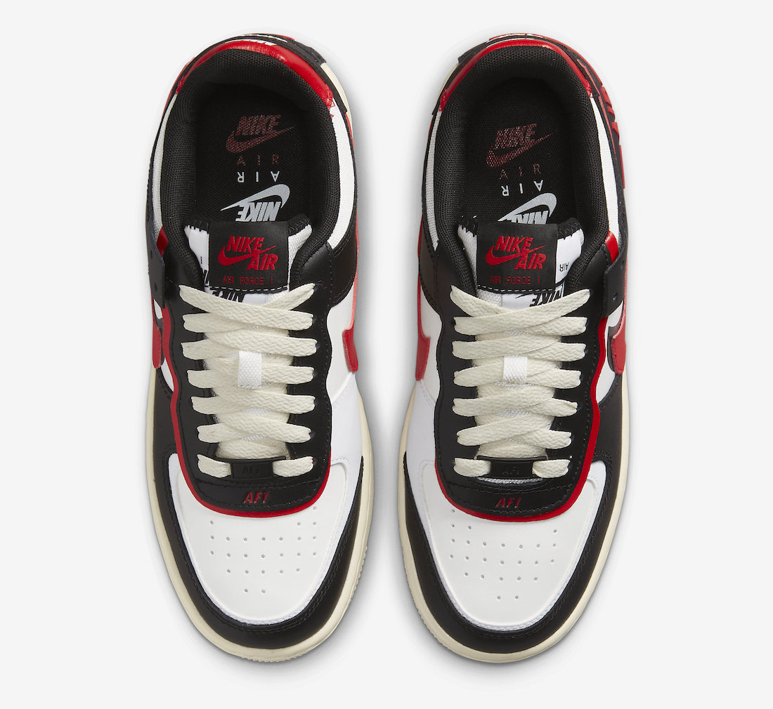 Nike Air Force 1 Shadow Summit White Black University Red DR7883-102 Release Date Top