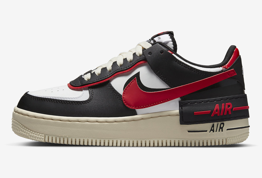 Nike Air Force 1 Shadow Summit White Black University Red DR7883-102 Release Date Lateral