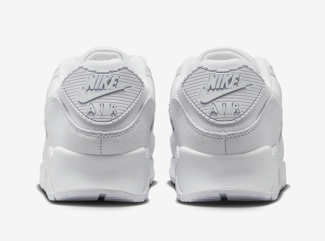 Nike Air Max 90 Triple White FJ4003-100 Release Date Heel