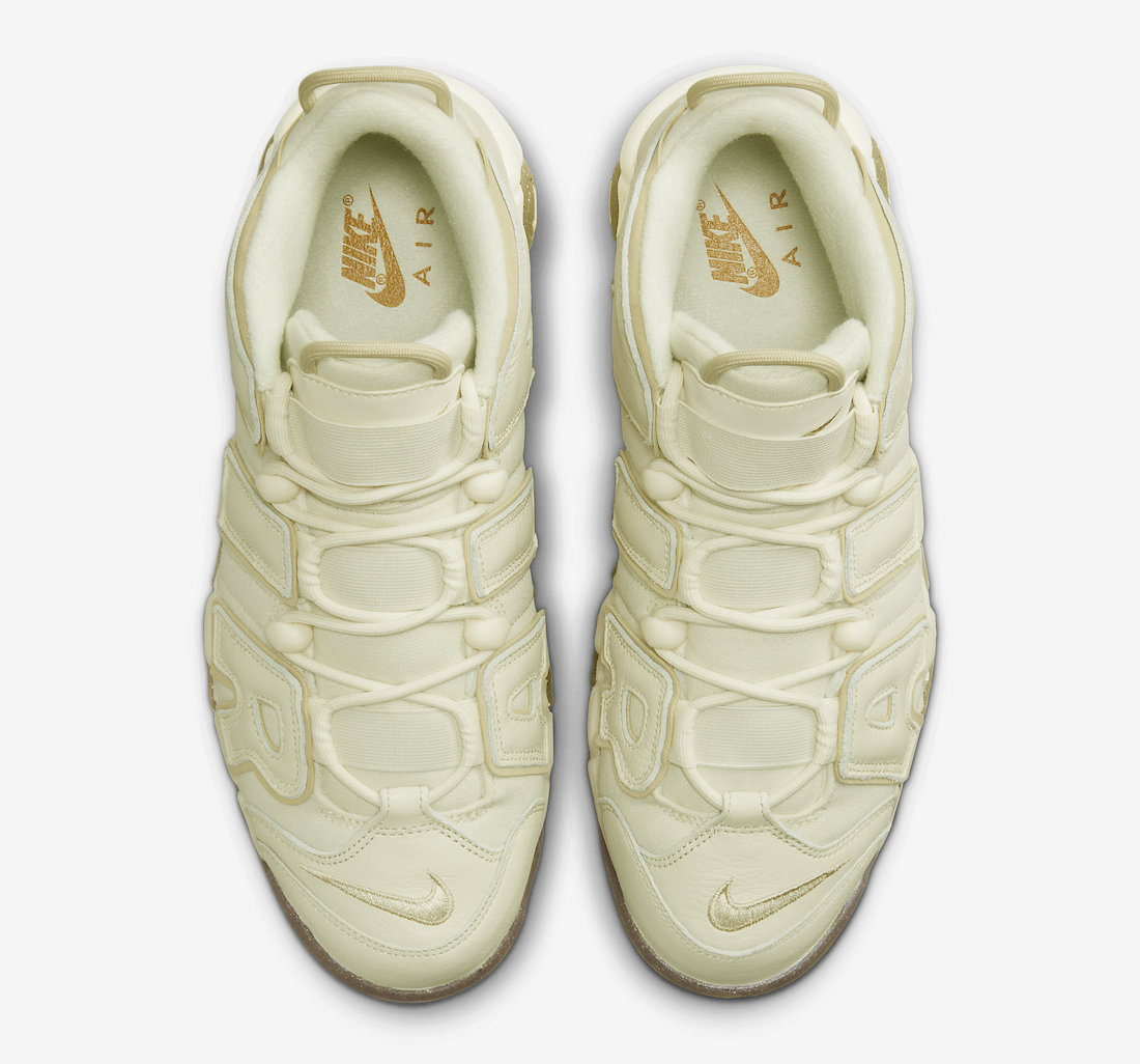 Nike Air More Uptempo Coconut Milk Team Gold DV7230-100 Release Date Top