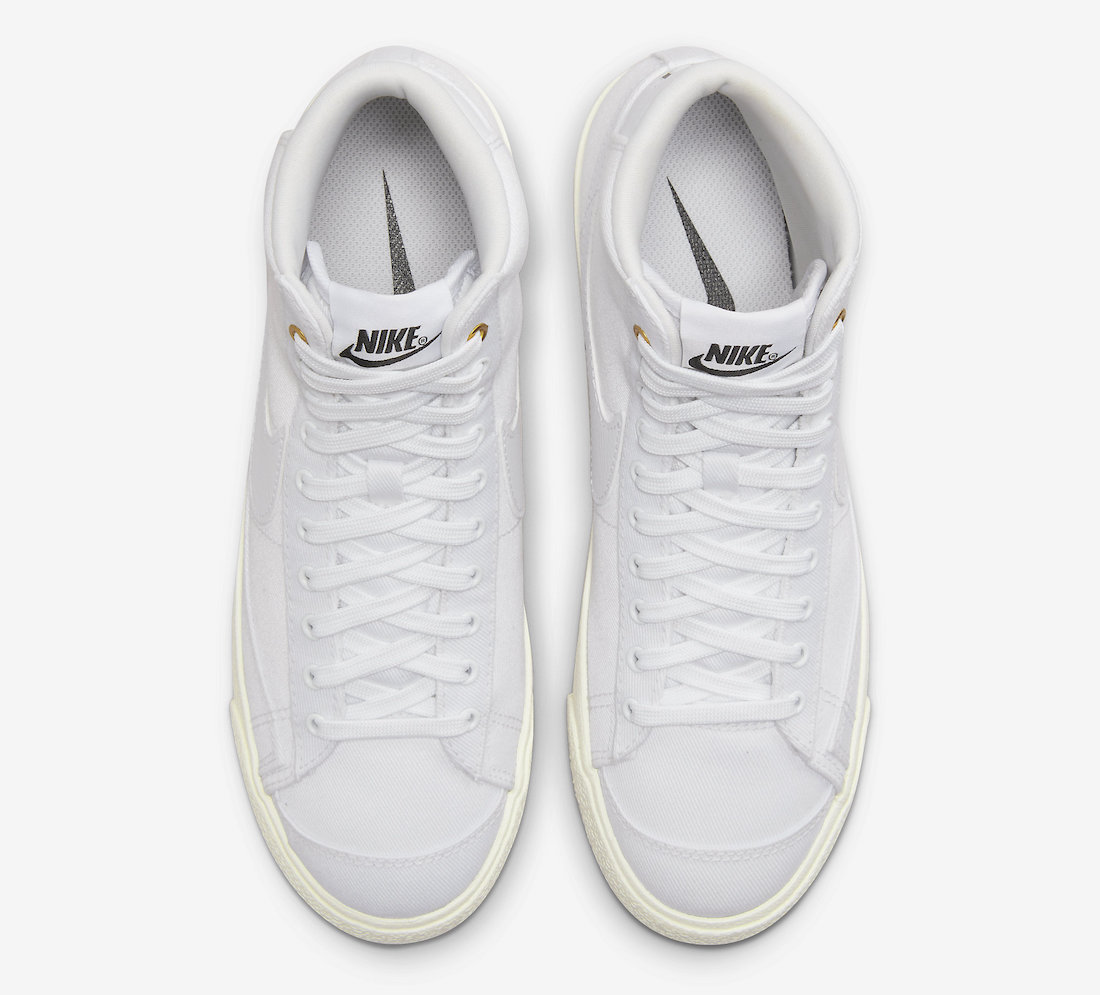 Nike Blazer Mid White Canvas DX5550-100 Release Date Top