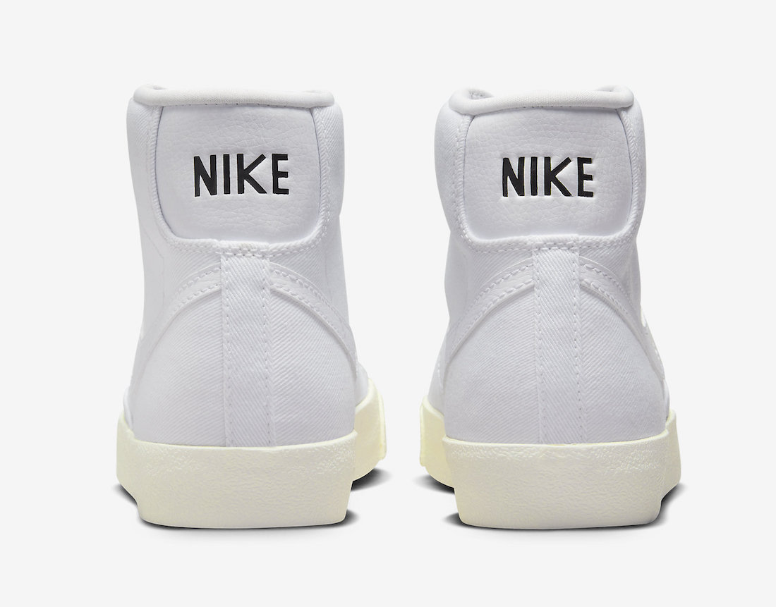 Nike Blazer Mid White Canvas DX5550-100 Release Date Heel