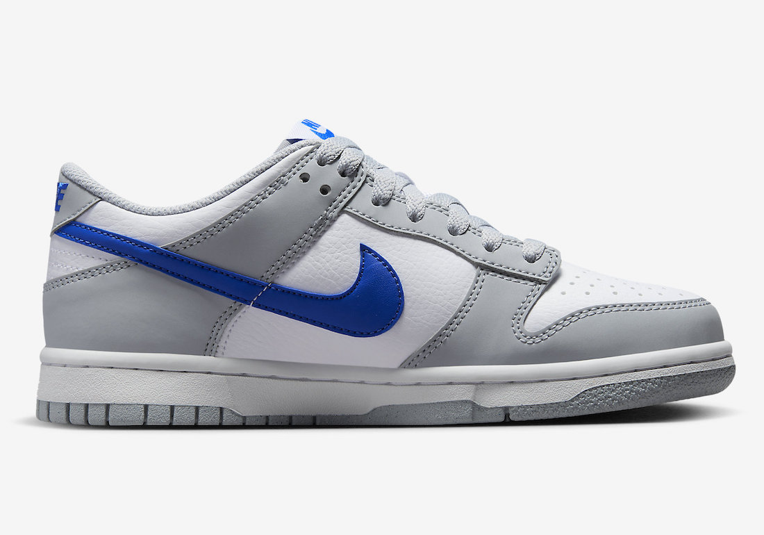 Nike Dunk Low GS White Grey Blue FN3878-001 Release Date Medial
