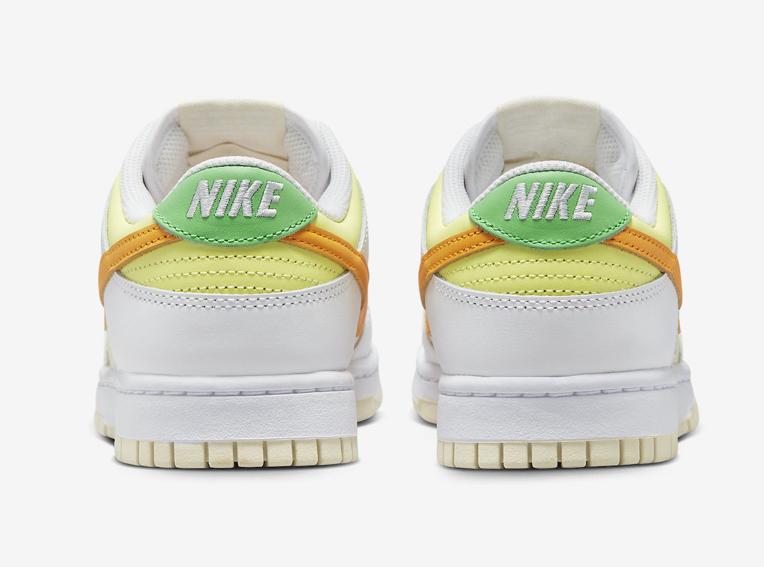 Nike Dunk Low White Sundial Light Lemon Twist FJ4742-100 Release Date Heel