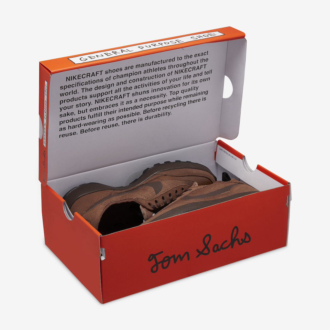 Tom Sachs NikeCraft General Purpose Shoe Field Brown DA6672-201 Release Date Packaging