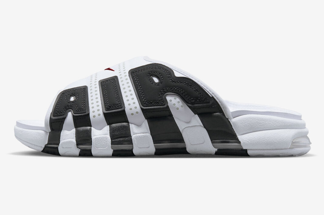 Nike Air More Uptempo Slide White Black Red FB7815-100 Release Date