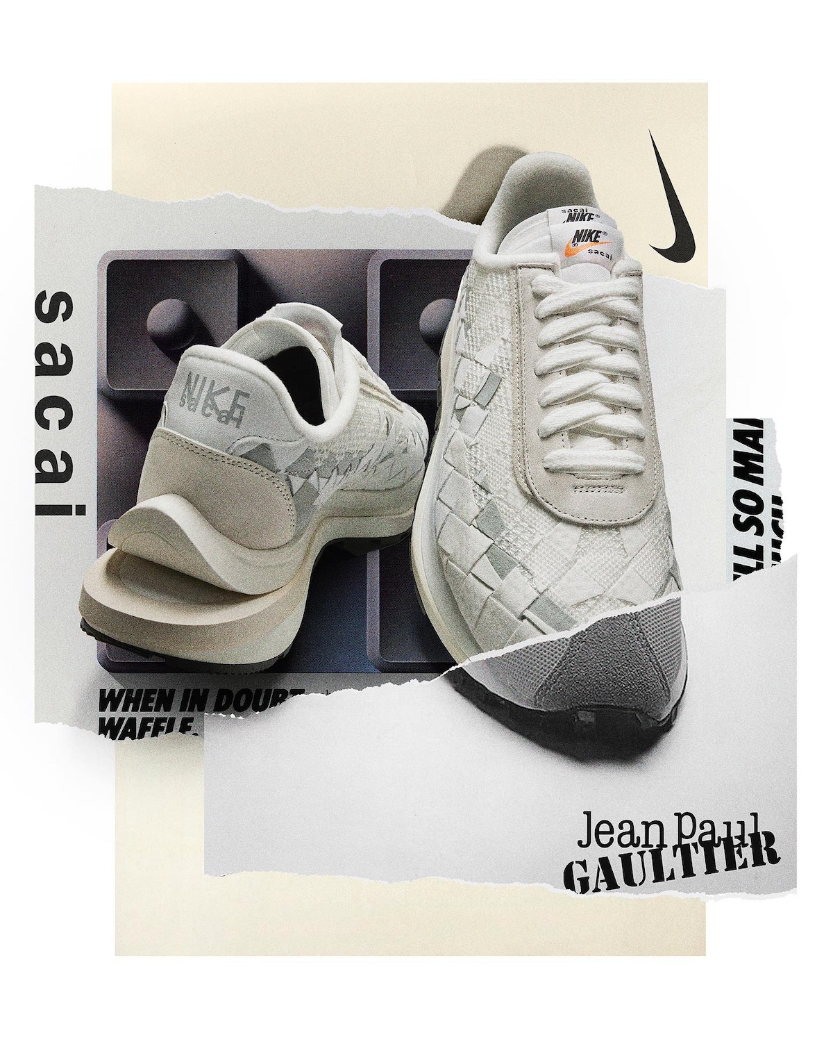 Jean Paul Gaultier Sacai Nike VaporWaffle Woven White Sail