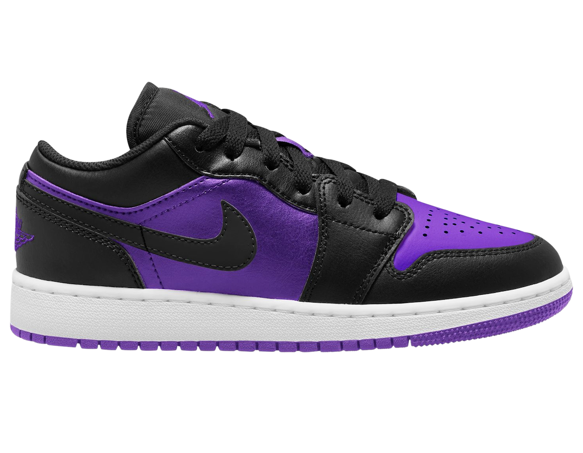 Kids Air Jordan 1 Low Surfaces in Black and Purple