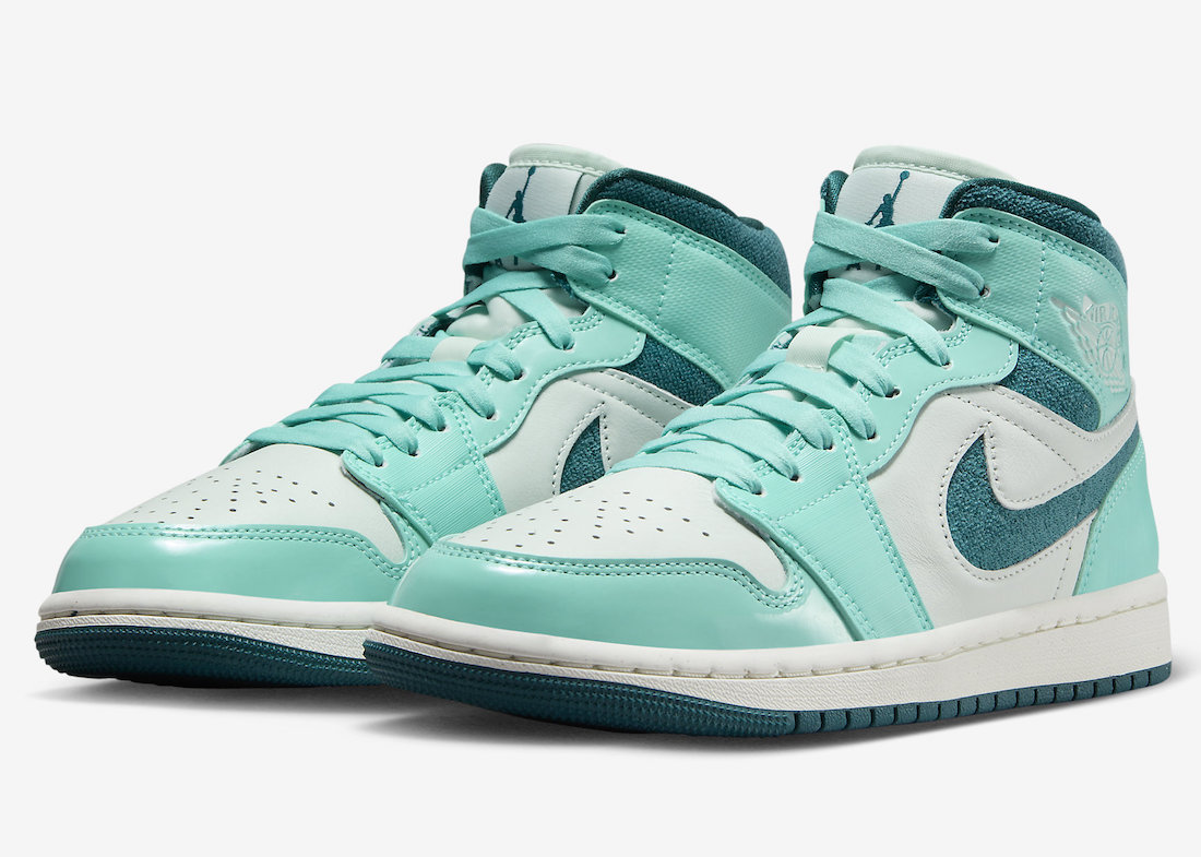 Official Photos of the Air Jordan 1 Mid “Bleached Turquoise ...