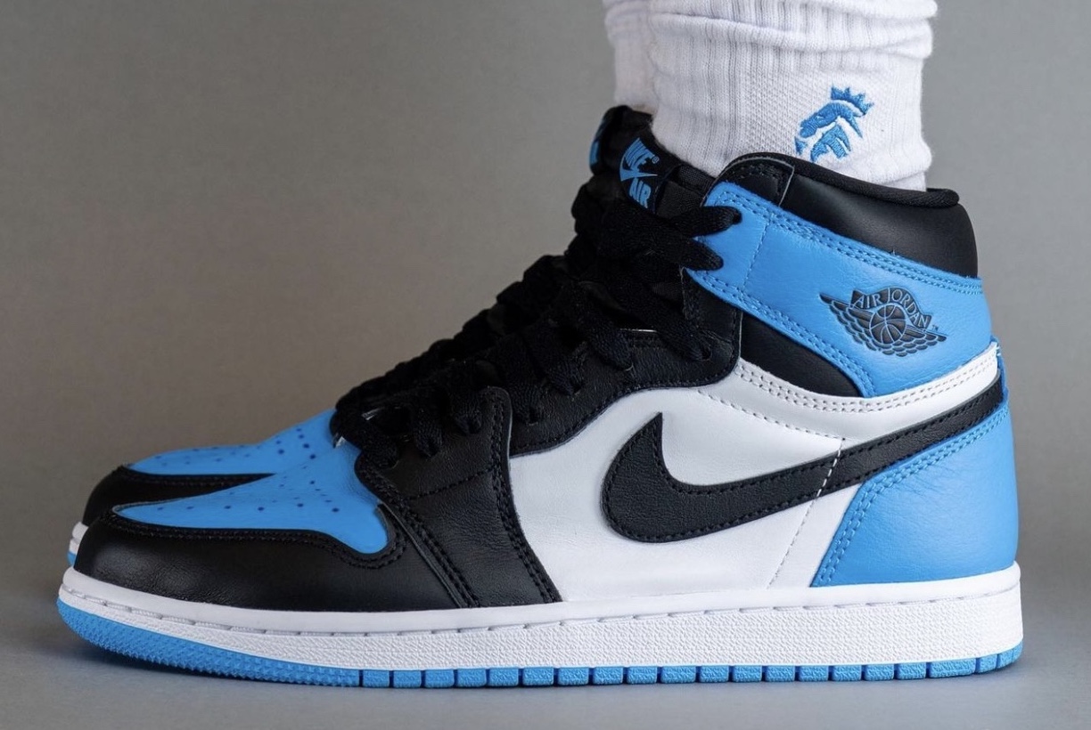 On-Feet Photos of the Air Jordan 1 High OG “UNC Toe”